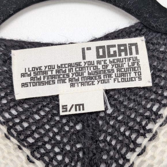 Rogan Organic Llama Alpaca Wool Fair Trade Chevron Cardigan Sweater Sz S/M - Picture 7 of 16